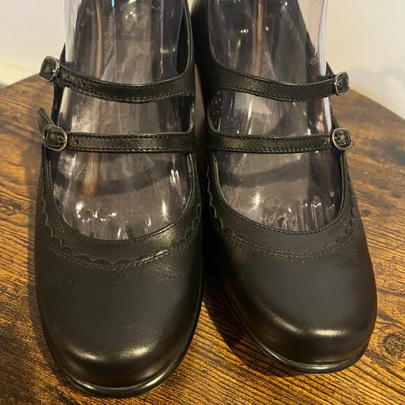 Dansko Shoes Babette Josie Heeled Double Strap Mary Jane Black Leather 39 (US 9) - Picture 2 of 6